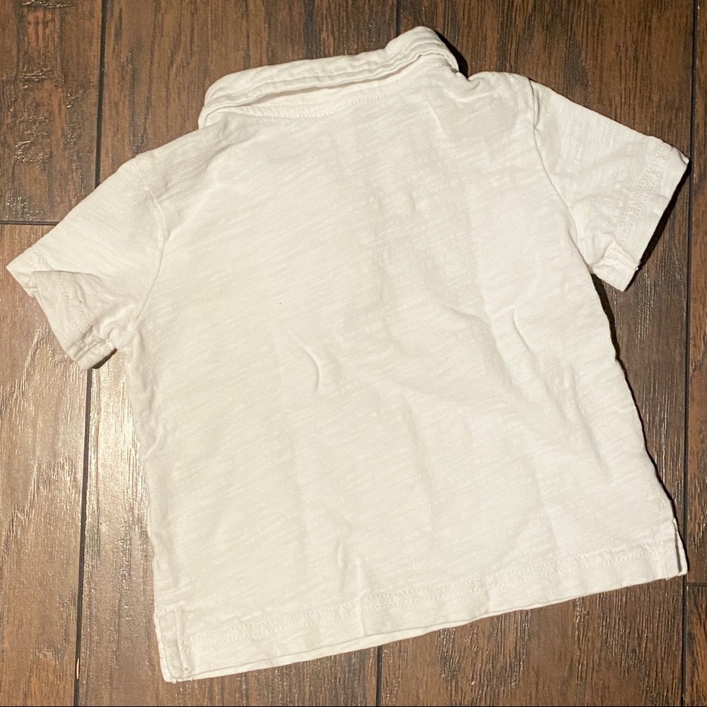 Gymboree White Polo Button Collar Shirt 12-18m EUC - Picture 2 of 3